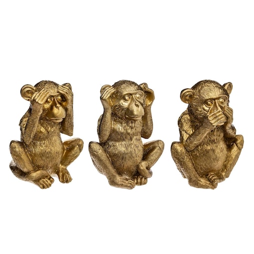 Trzy mądre małpy, figurki z polyresinu, wys. 17 cm