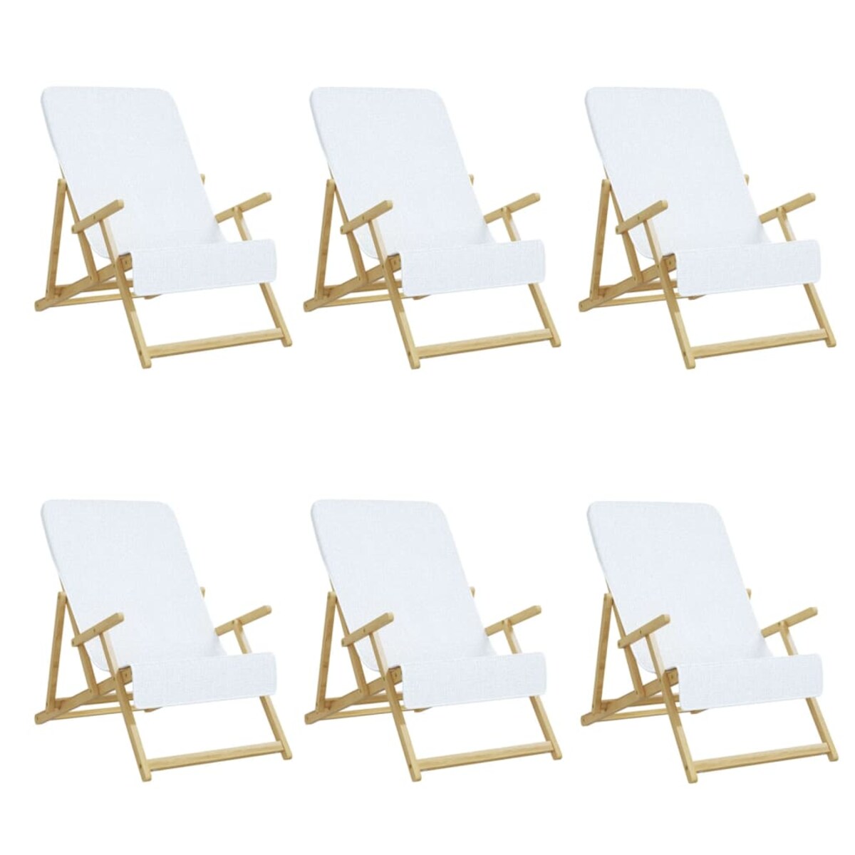 vidaXL Ręczniki plażowe, 6 szt., białe, 60x135 cm, tkanina, 400 g/m²