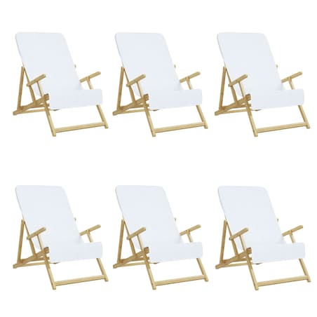 vidaXL Ręczniki plażowe, 6 szt., białe, 60x135 cm, tkanina, 400 g/m²