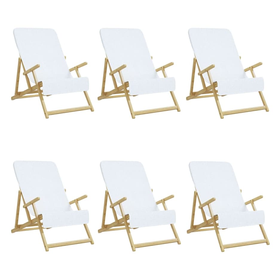 vidaXL Ręczniki plażowe, 6 szt., białe, 60x135 cm, tkanina, 400 g/m²