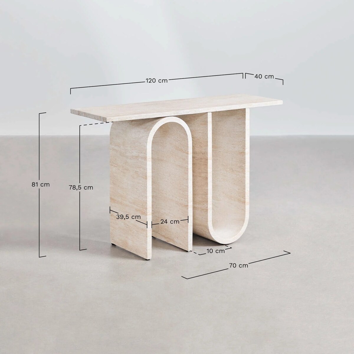 Konsola betonowa Ceravi o wyglądzie trawertynu 120 cm
