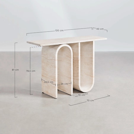 Konsola betonowa Ceravi o wyglądzie trawertynu 120 cm