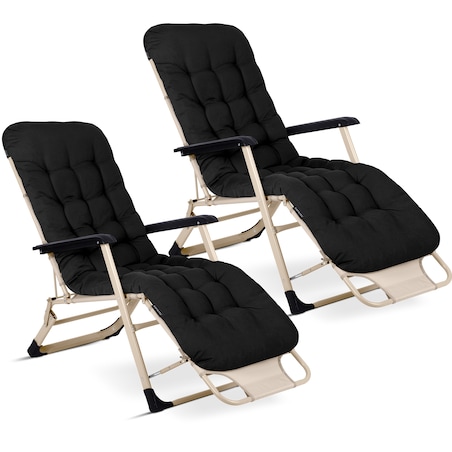 Leżak ogrodowy grawitacyjny z poduszką Sofotel składany fotel na taras balkon 2 szt.