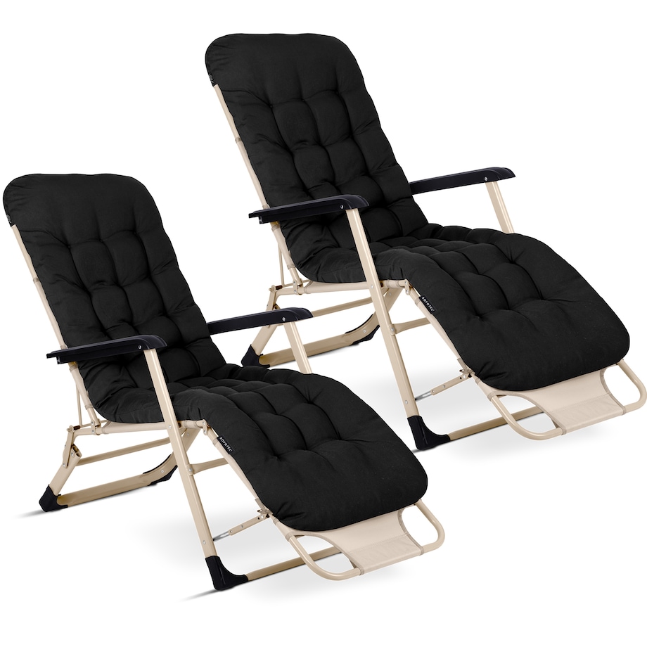 Leżak ogrodowy grawitacyjny z poduszką Sofotel składany fotel na taras balkon 2 szt.