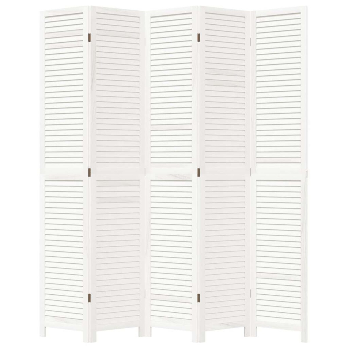 vidaXL Parawan pokojowy, 5-panelowy, biały, lite drewno paulowni