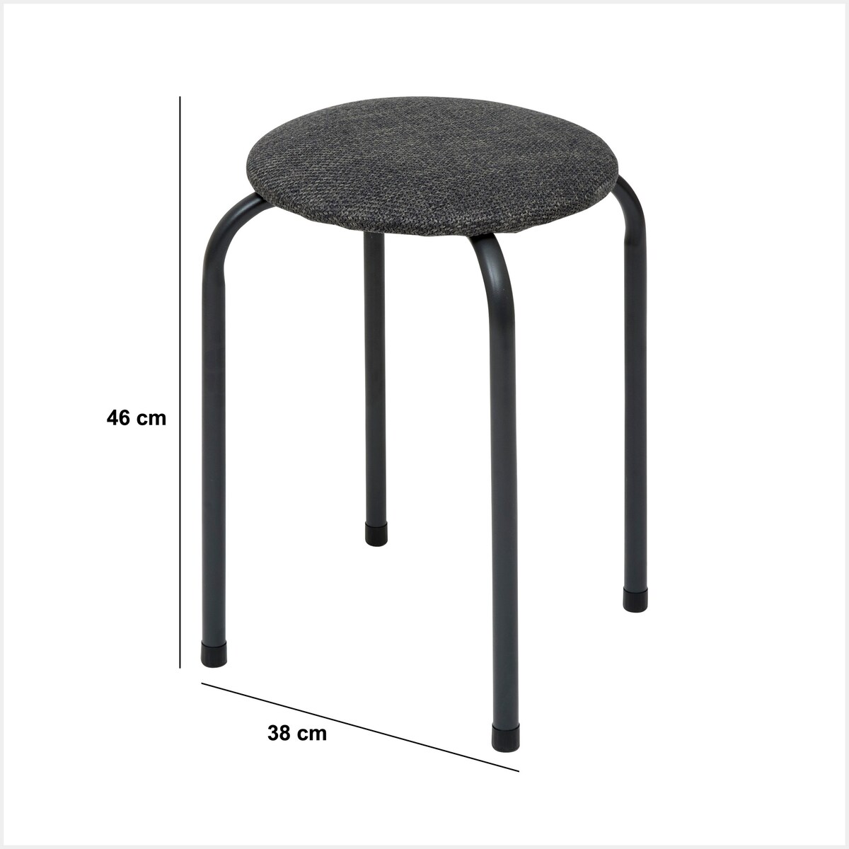 Taboret z miękkim siedziskiem, 46 cm