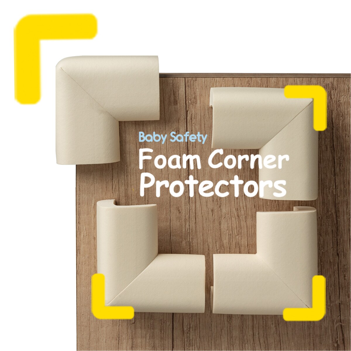 piankowe narożniki zabezpieczające meble, sipo, zestaw 4 sztuk, kremowe