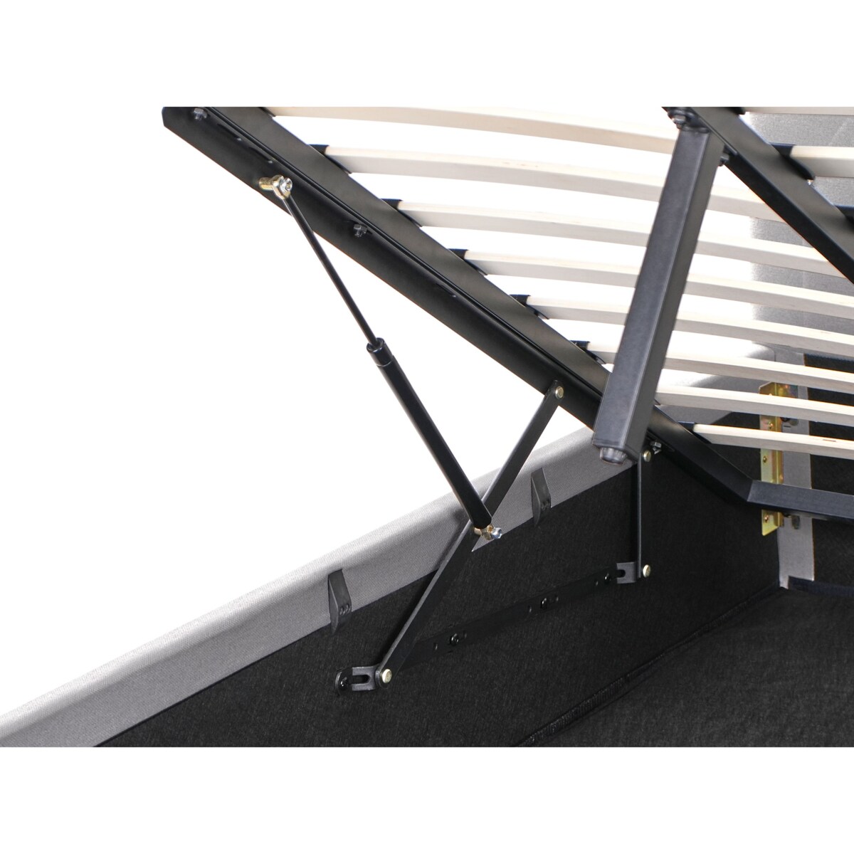 Łóżko z pojemnikiem AMIENS 140 x 200 cm Jasnoszary