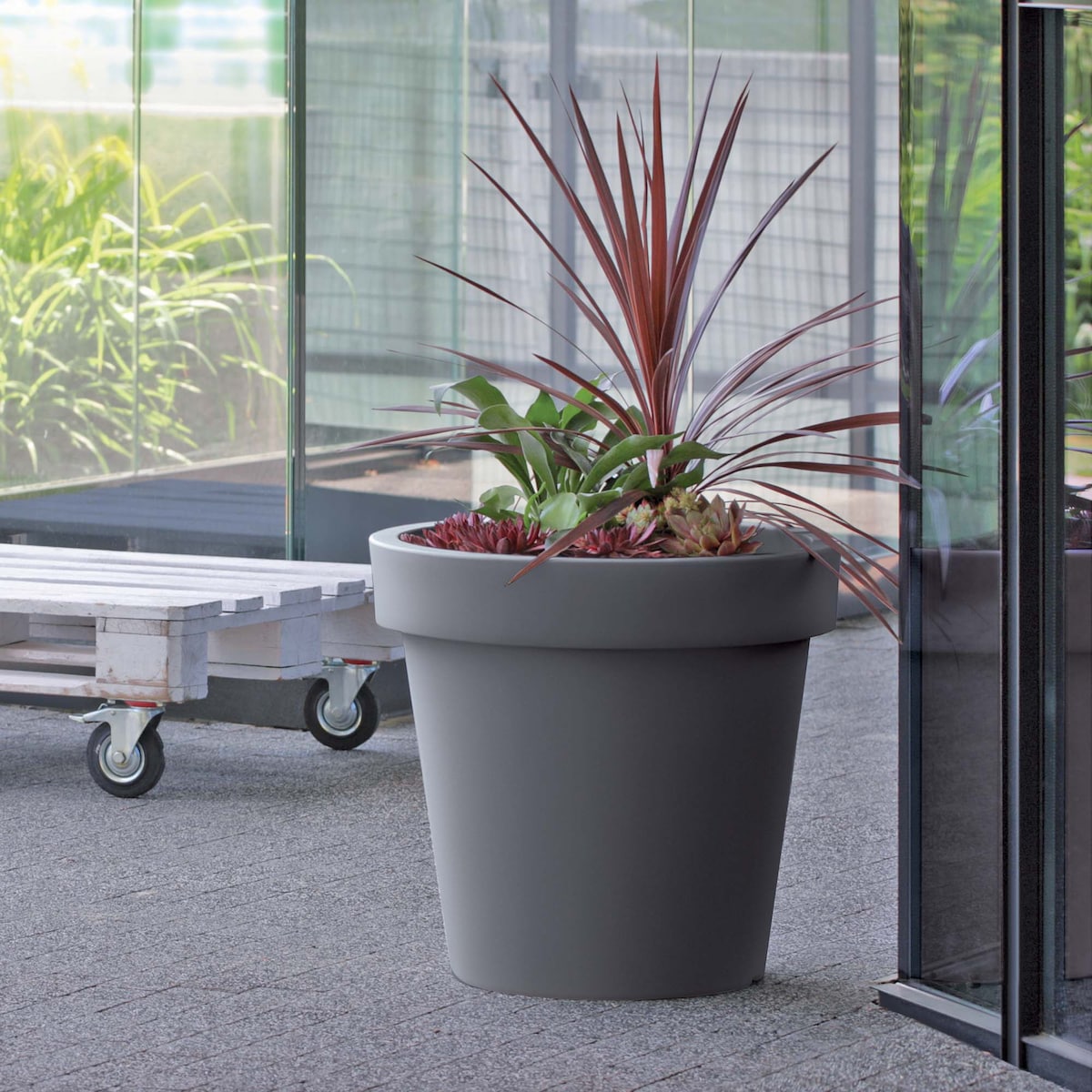 Donica Ogrodowa Okrągła Doniczka Na Taras 34,5 Cm