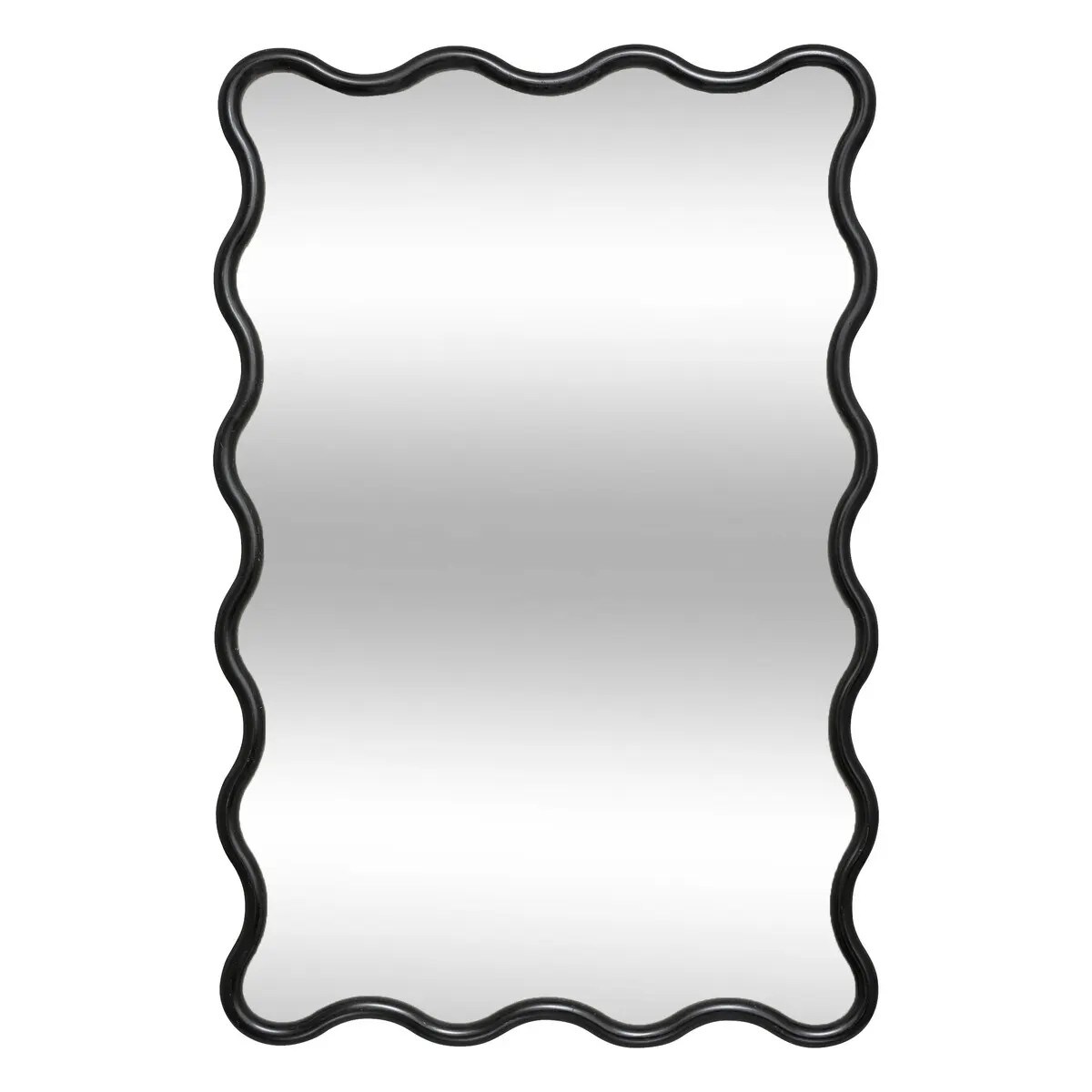 Lustro w falistej ramie czarne 89x59cm Judy
