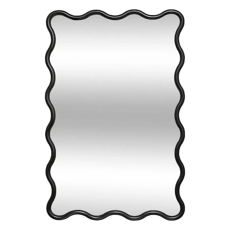 Lustro w falistej ramie czarne 89x59cm Judy