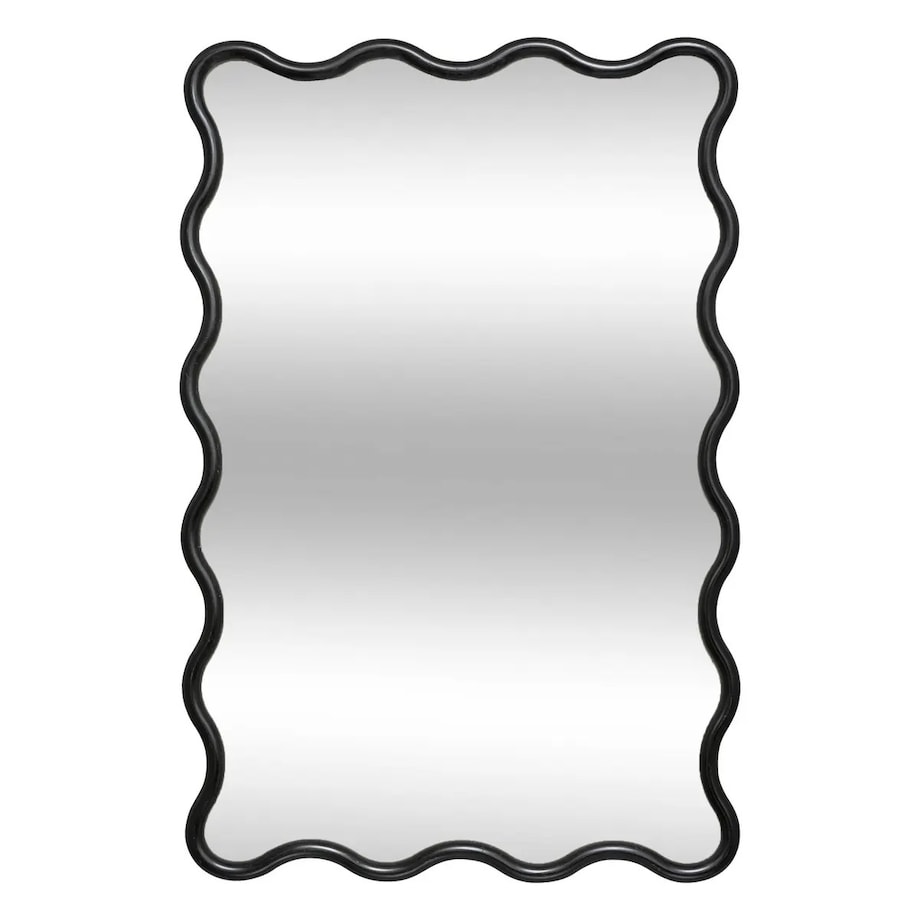 Lustro w falistej ramie czarne 89x59cm Judy