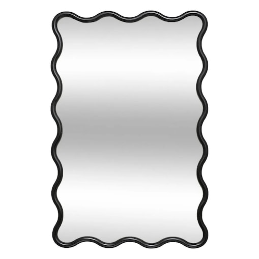 Lustro w falistej ramie czarne 89x59cm Judy