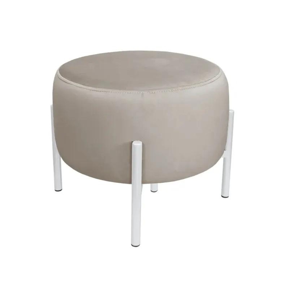 Pufa WILFRED MG VELVET szarobeżowa/biała