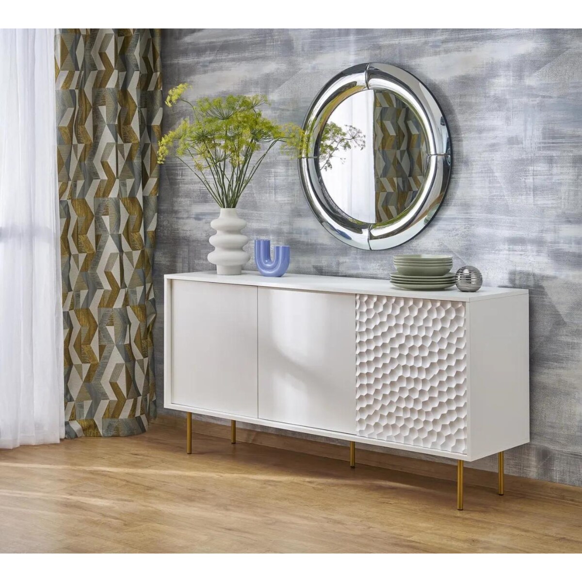 Lustro dekoracyjne MOON 80x80cm srebrne