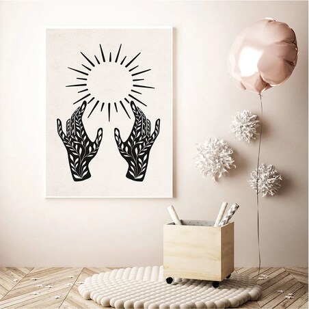 Poster Story, Plakat, Obraz - Dwie Dłonie i Słońce, wymiary 50 x 70 cm