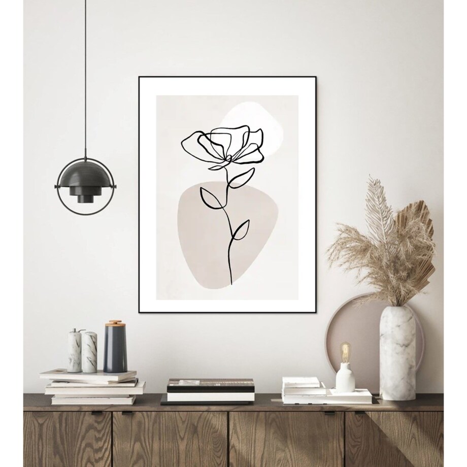 Poster Story, Plakat, Obraz - Róża w Konturach, wymiary 42 x 60 cm