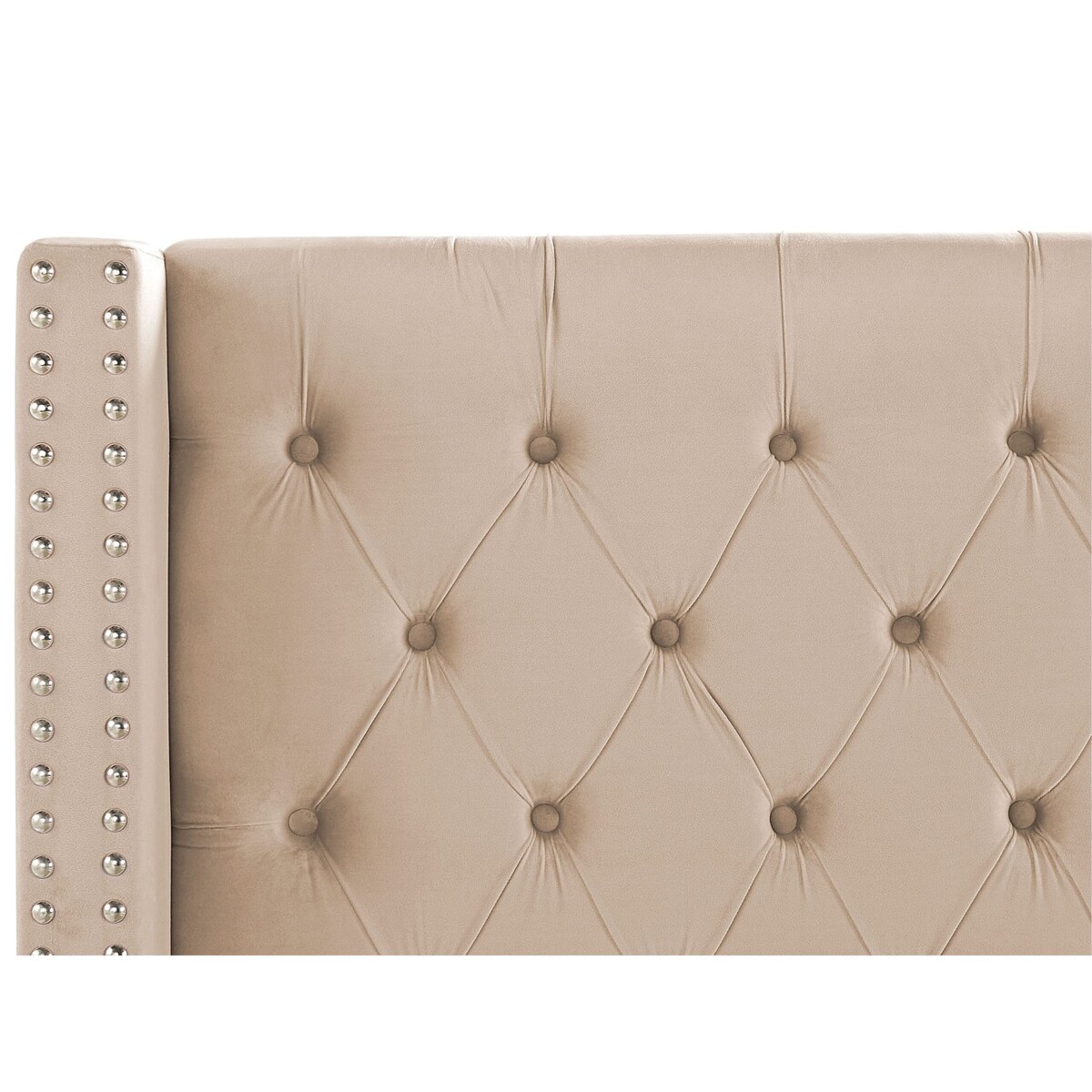 Łóżko Welur LUBBON 160 x 200 cm Beżowy