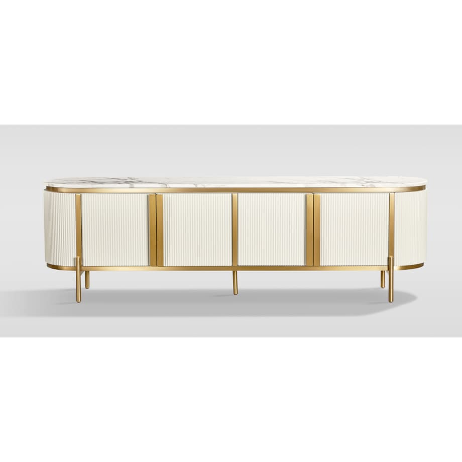 Komoda RTV złota kremowa Omega Glamour Premium 200x40x60