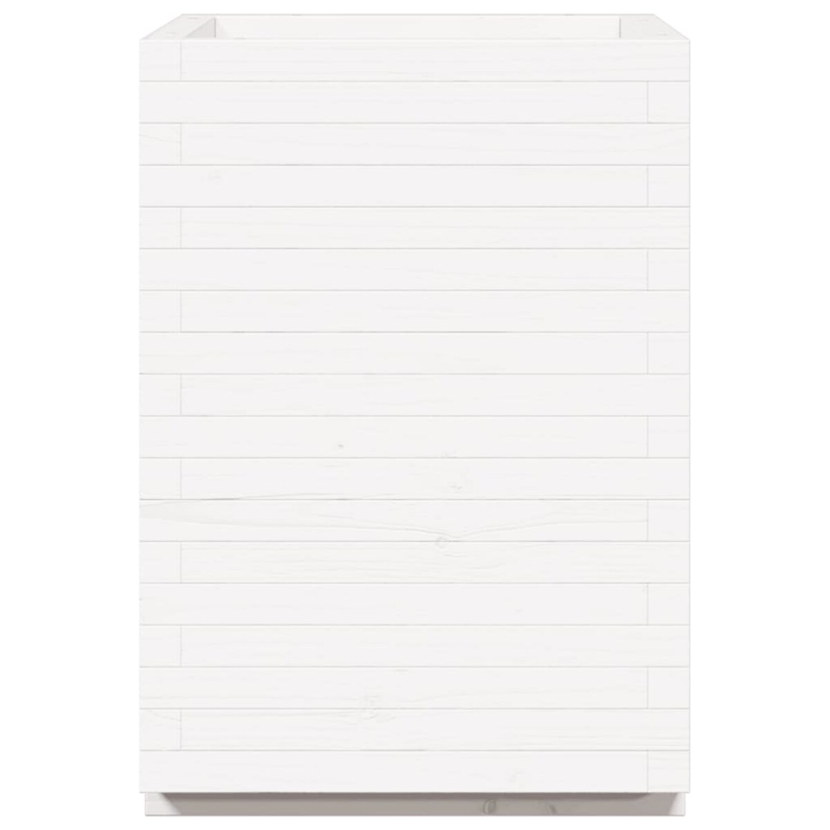 vidaXL Donica ogrodowa, biała, 50x50x72,5 cm, lite drewno sosnowe