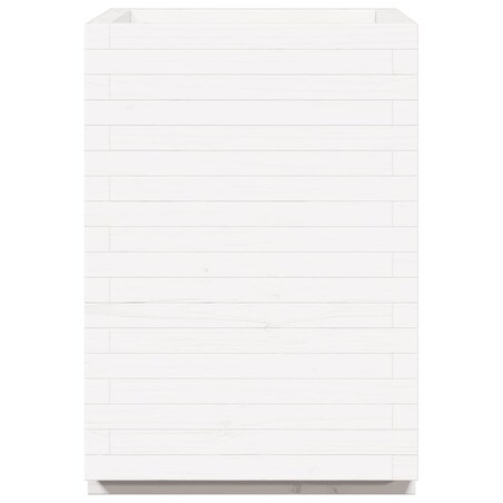 vidaXL Donica ogrodowa, biała, 50x50x72,5 cm, lite drewno sosnowe