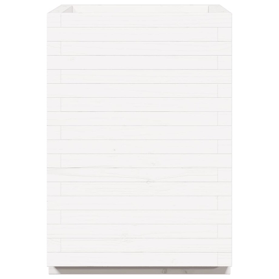 vidaXL Donica ogrodowa, biała, 50x50x72,5 cm, lite drewno sosnowe