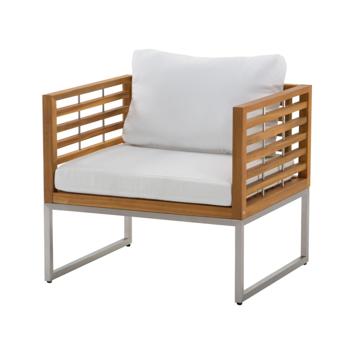 Zestaw ogrodowy drewniany 4-osobowy biały BERMUDA