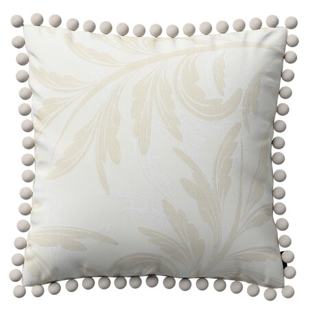 Poszewka Wera na poduszkę 45x45 szaro-beżowe liście akantu
