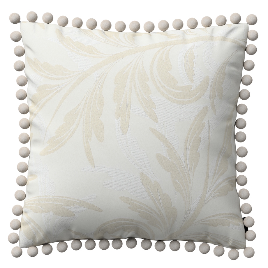Poszewka Wera na poduszkę 45x45 szaro-beżowe liście akantu