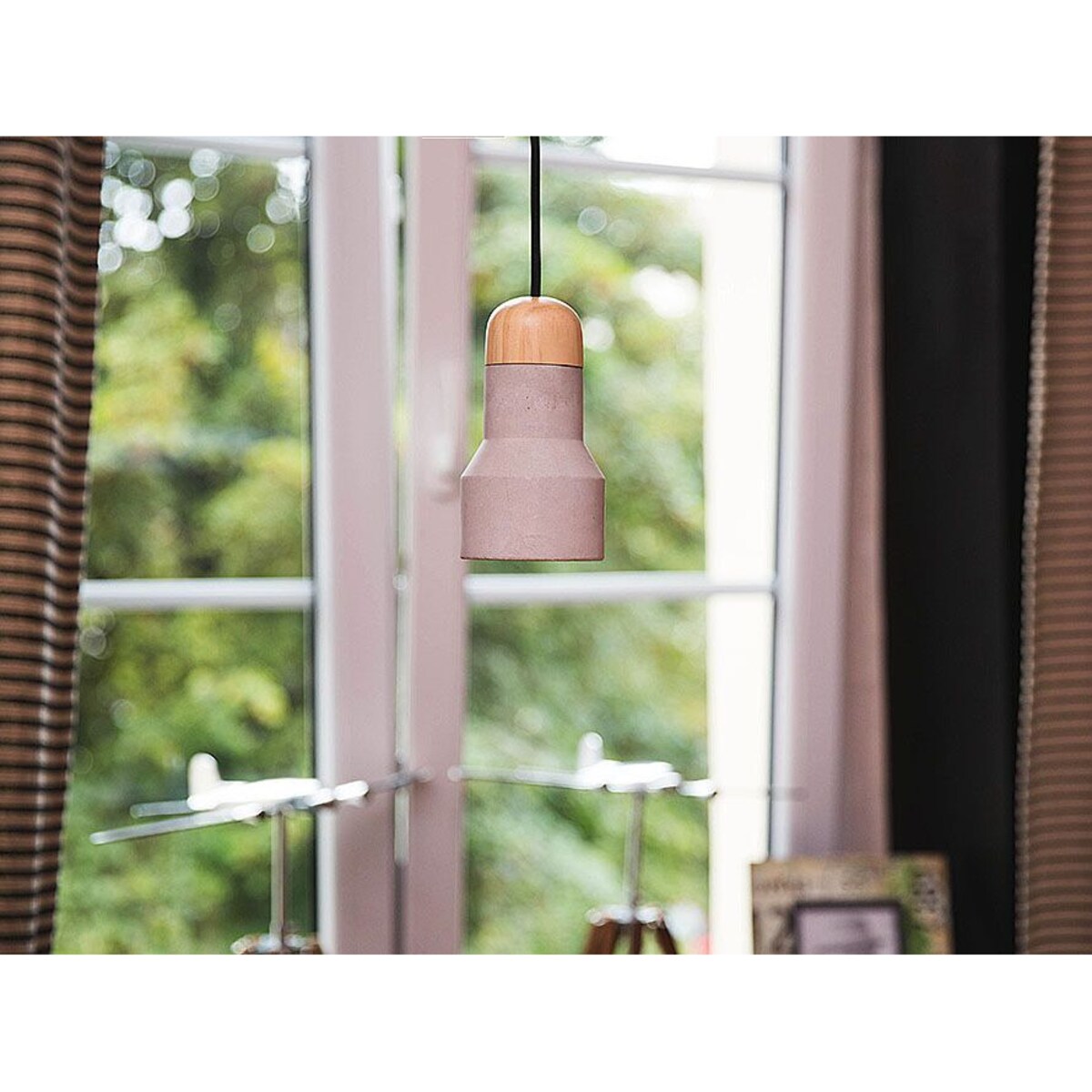 Lampa wisząca betonowa szara APURE