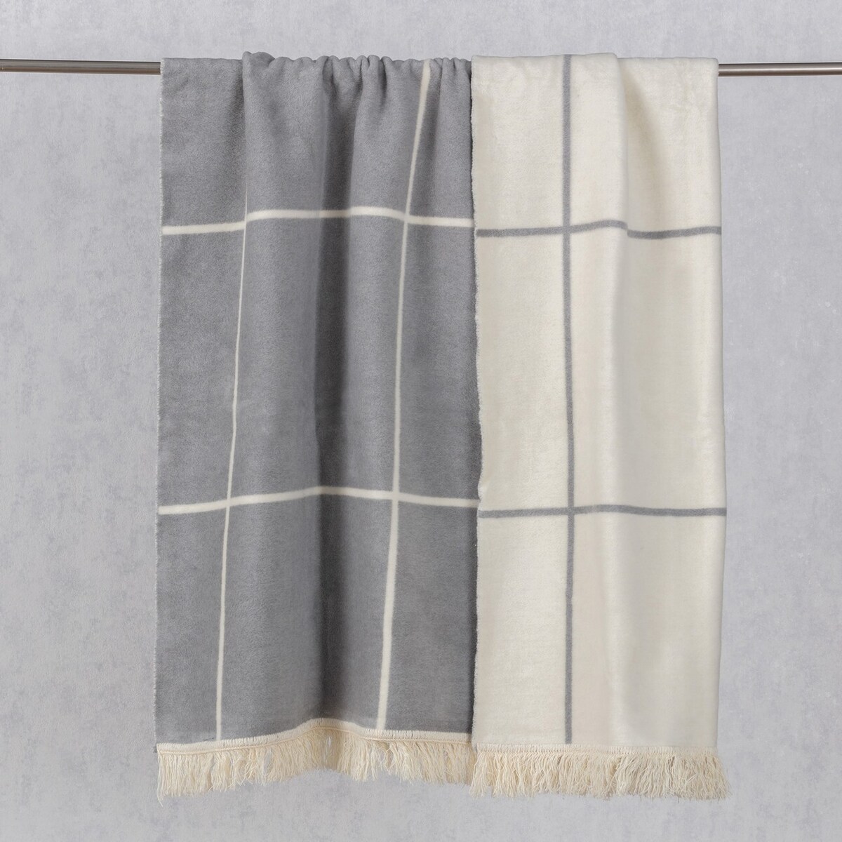 Koc Cosy Home 150x200 Grey&Ecru Check, 150 x 200 cm
