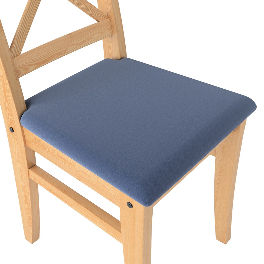 Pokrowiec na krzesło Ingolf z tapicerowanym siedziskiem, granatowy welwet, Inglof, Ingrid