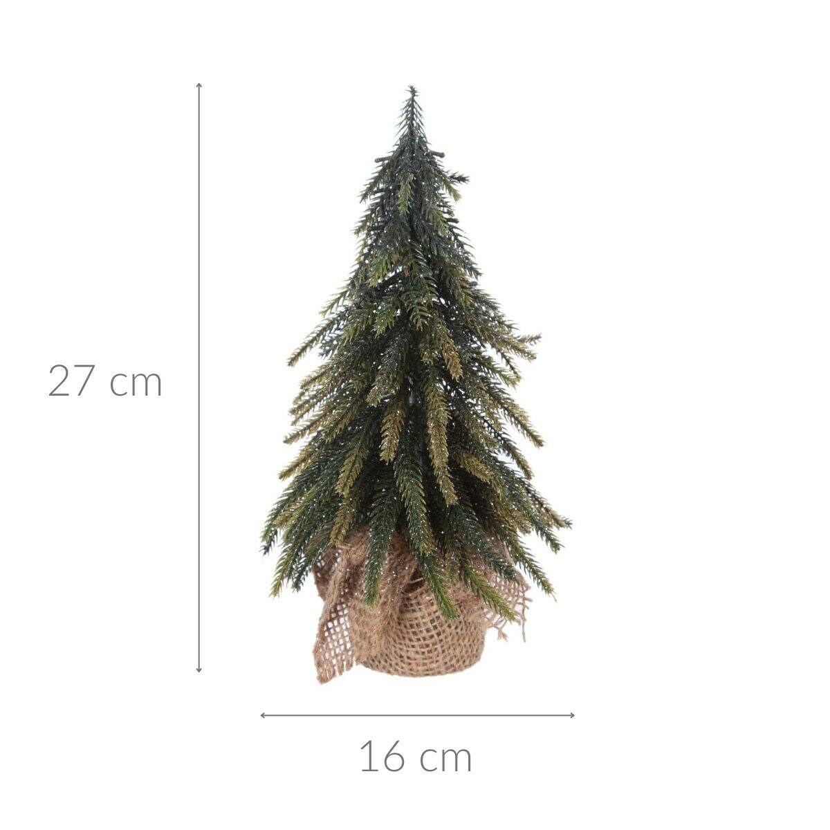 Sztuczna choinka w jucie, ozdoba świąteczna, 27 cm