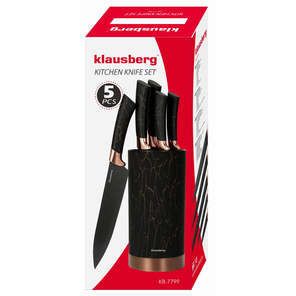 Zestaw noży kuchennych w bloku 5 elementów KLAUSBERG