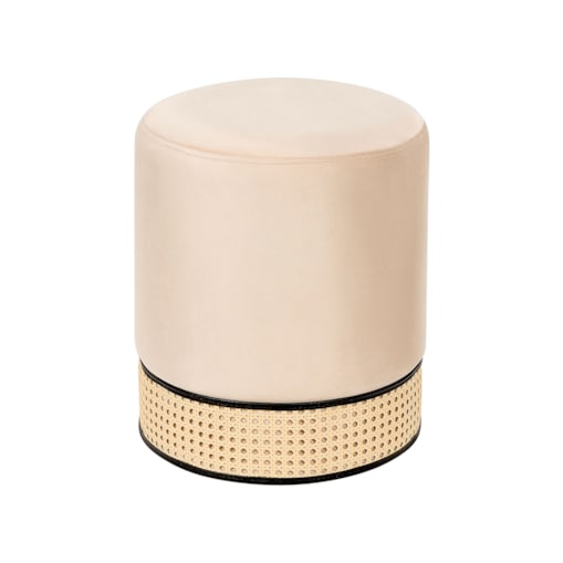 Puf welurowy ⌀ 35 cm kremowy YANKTON