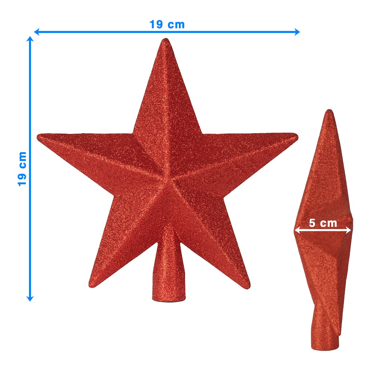 Gwiazda Na Czubek Choinki Brokatowa Na Choinkę Szpic Dekoracja Świąteczna