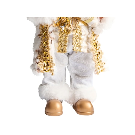 Dekoracja świąteczna STRAUMSFJORDEN Mikołaj 40 cm Biały/ złoty