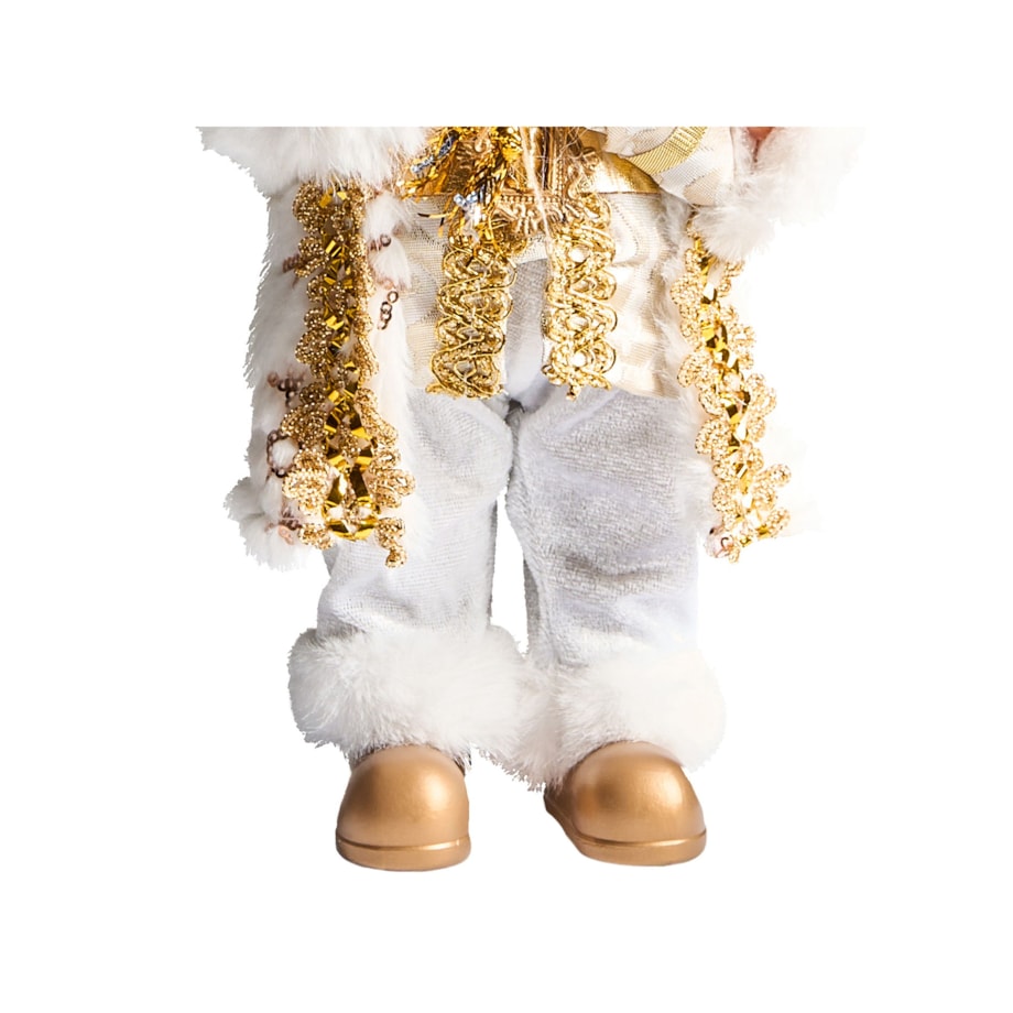 Dekoracja świąteczna STRAUMSFJORDEN Mikołaj 40 cm Biały/ złoty