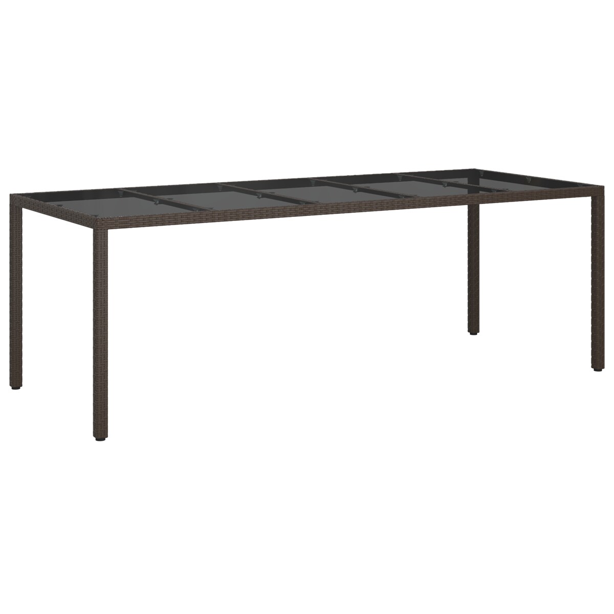 vidaXL Stół do jadalni Brązowy 250x100x75 cm Polirattan