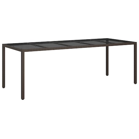 vidaXL Stół do jadalni Brązowy 250x100x75 cm Polirattan