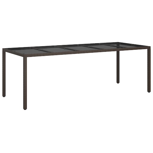 vidaXL Stół do jadalni Brązowy 250x100x75 cm Polirattan