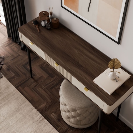 Konsola AUTUMN z szufladami, Kaszmir / Orzech