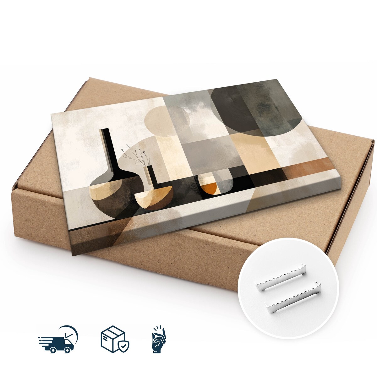 Obraz Canvas Do Salonu Abstrakcja Martwa Natura Styl Boho 70x50cm