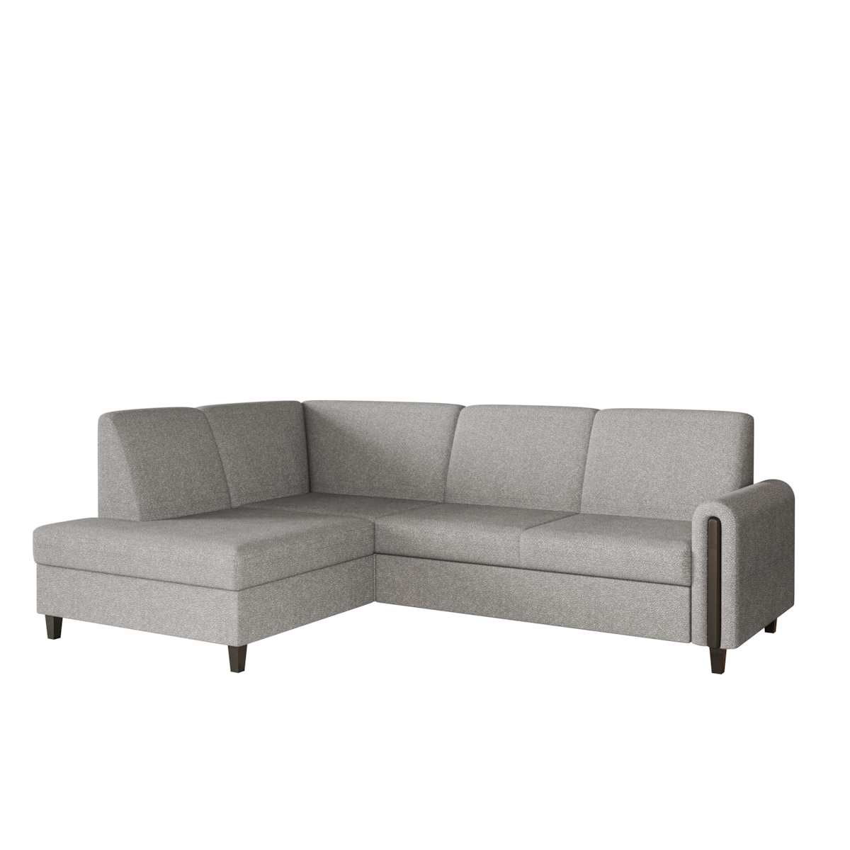 Rozkładany narożnik FLORA w tkannie bubble lewostronny- szary