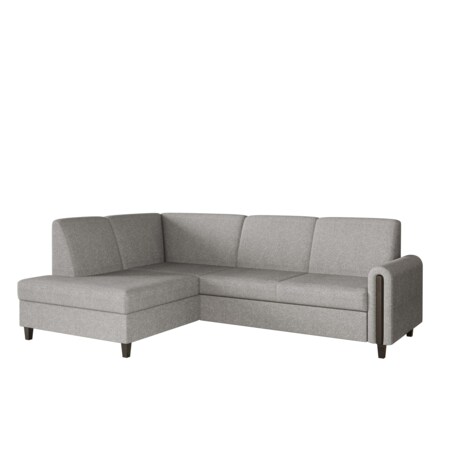 Rozkładany narożnik FLORA w tkannie bubble lewostronny- szary