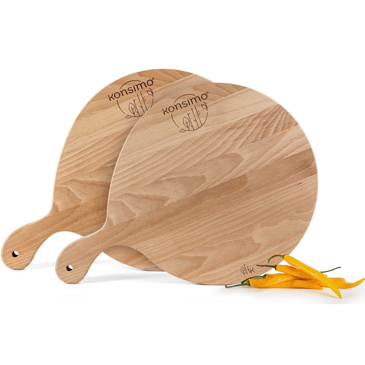 Konsimo LESTE Deska do pizzy (2szt.), drewno bukowe