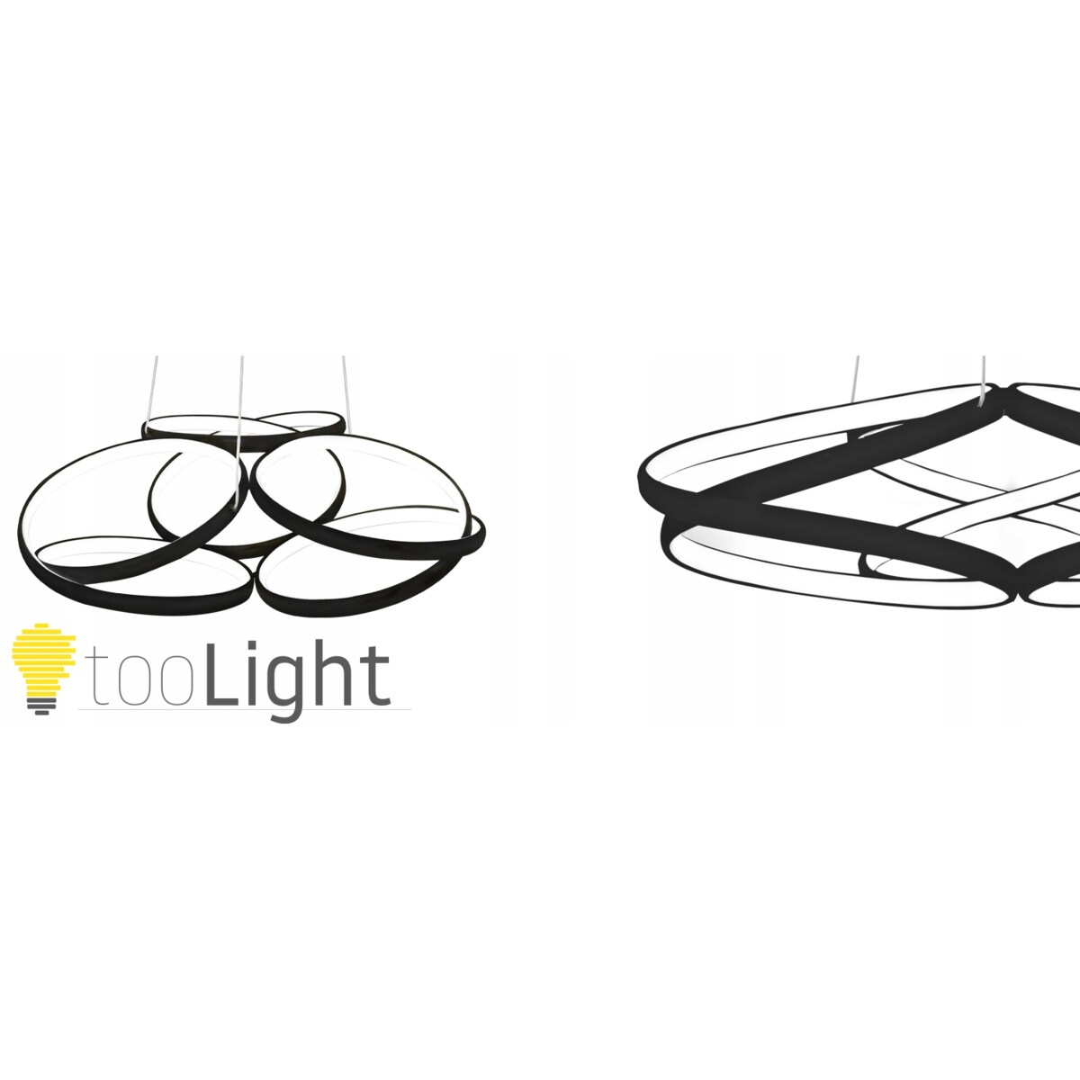 Lampa Sufitowa Wisząca Metal Ring Black Led Pilot