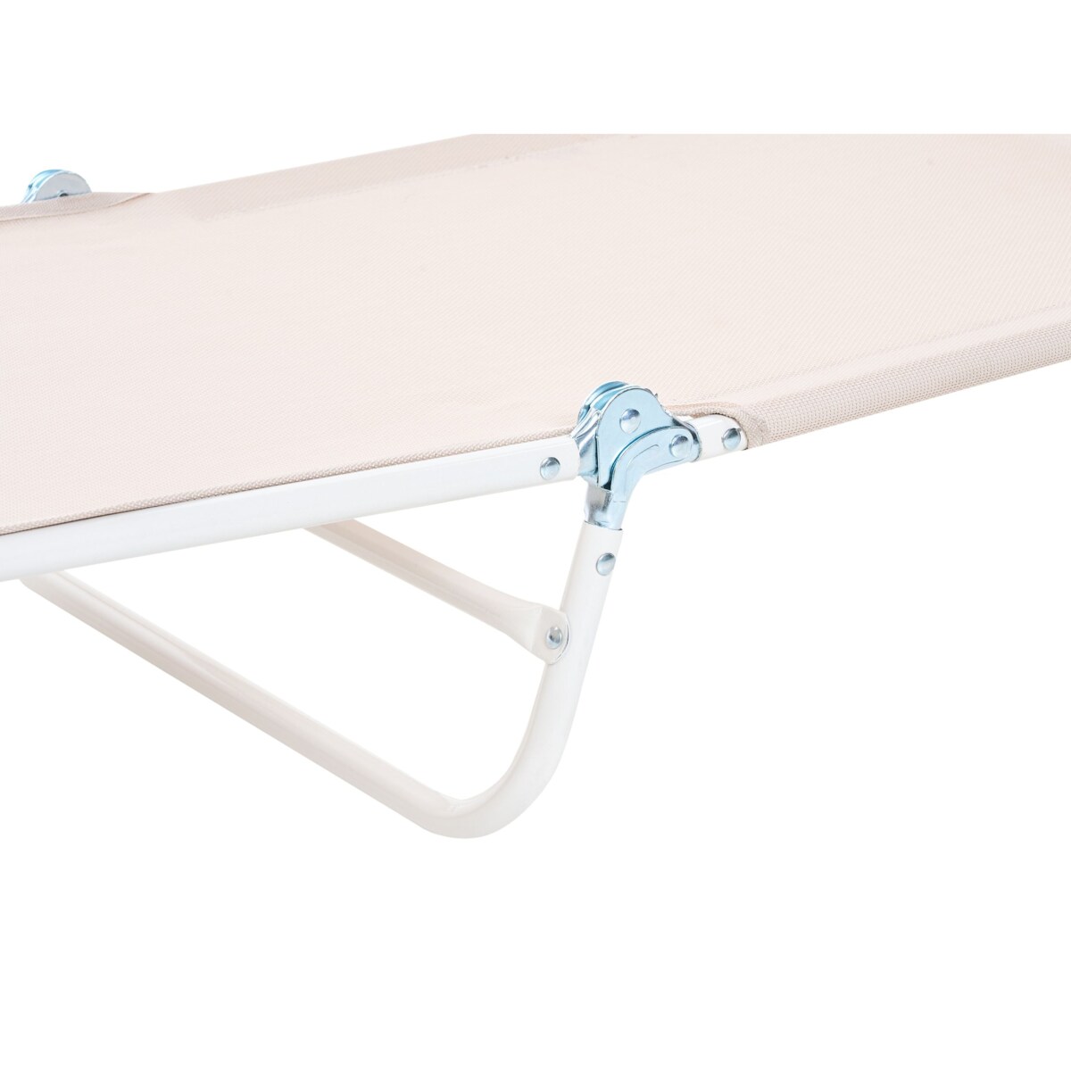 Leżak ogrodowy KASTORIA Składane Metal Beżowy