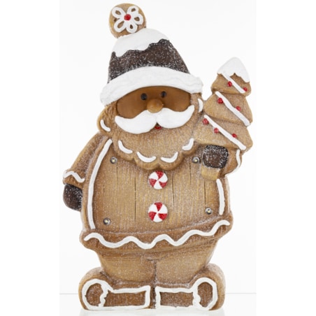 Figurka świętego Mikołaja LED 41x25x9 cm w czarnej czapce