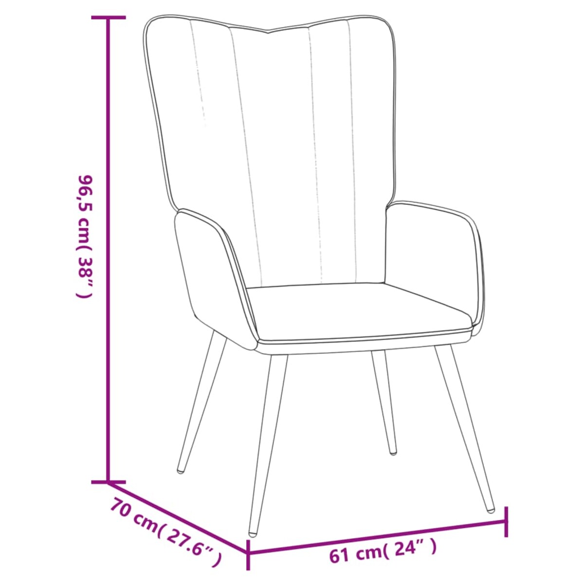 vidaXL Fotel, czarny, obity aksamitem